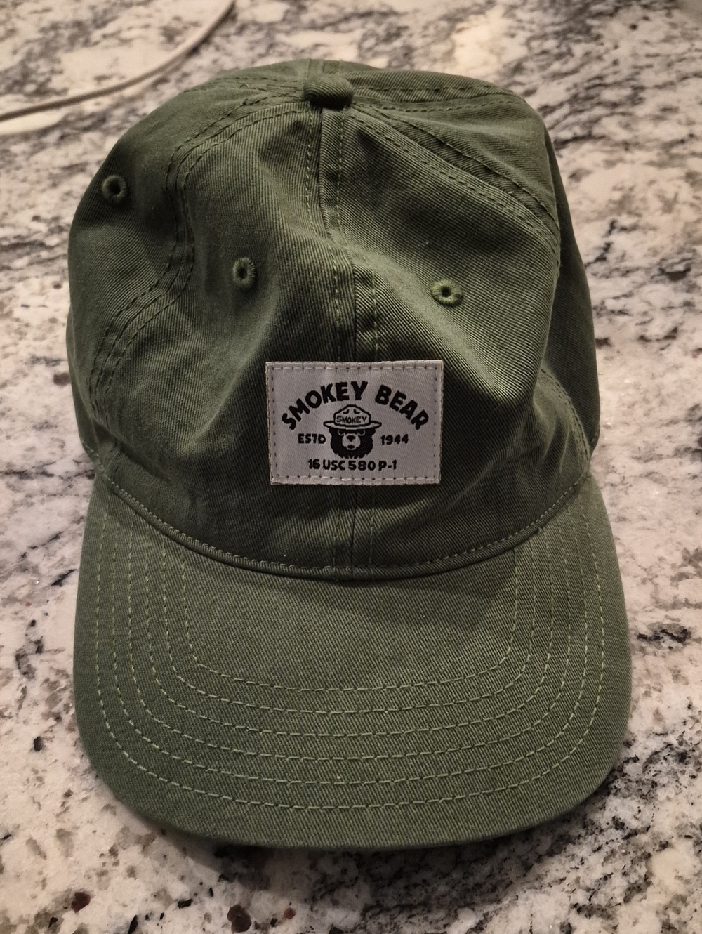 Olive Green Smokey BEAR Cotton Baseball Cap